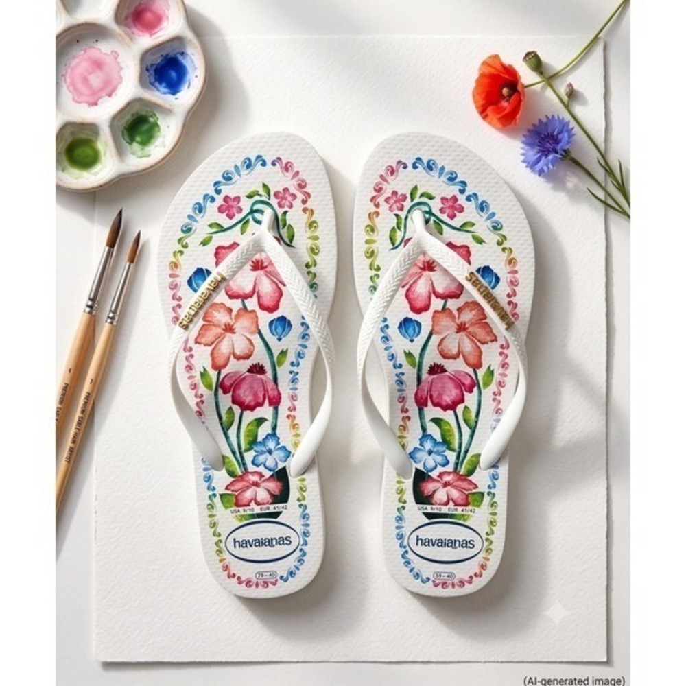 SLPR0067 | W's 9/10 | Havaianas Gardenia Artisan Luxe flip flops / sandals